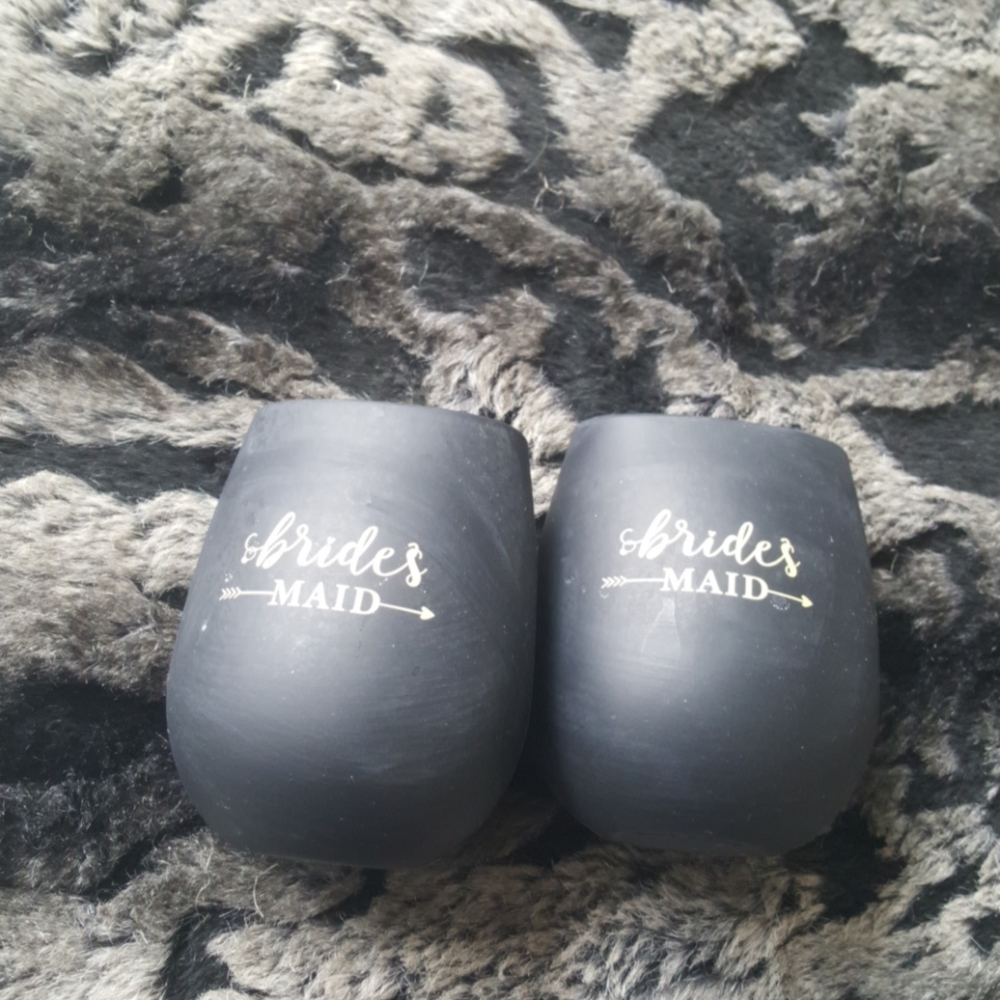 "Brides maid"rubber/plastic wine glasses.  Nwot